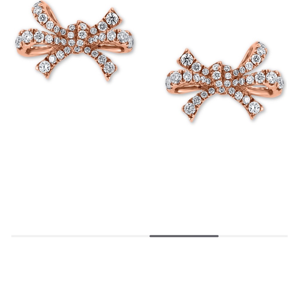 Effy Rose Gold and Diamond Bow Earrings.